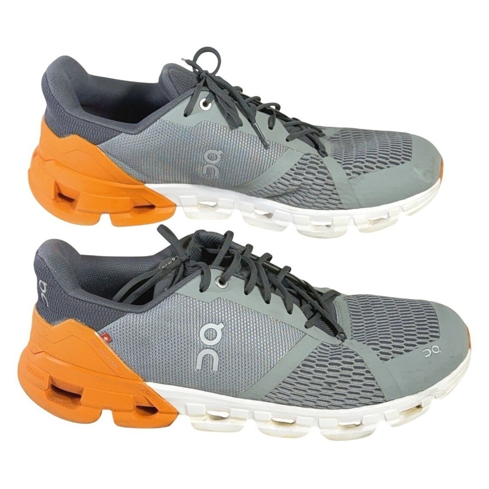 On Cloud Cloudflyer Running Shoes Men's 11.5!Gray Turmeric Orange Gym Sneakers